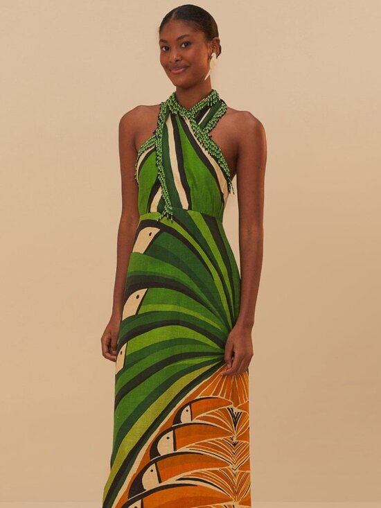 FARM Rio Dresses & Skirts - NWT M Farm Rio green toucan tree maxi dress RARE